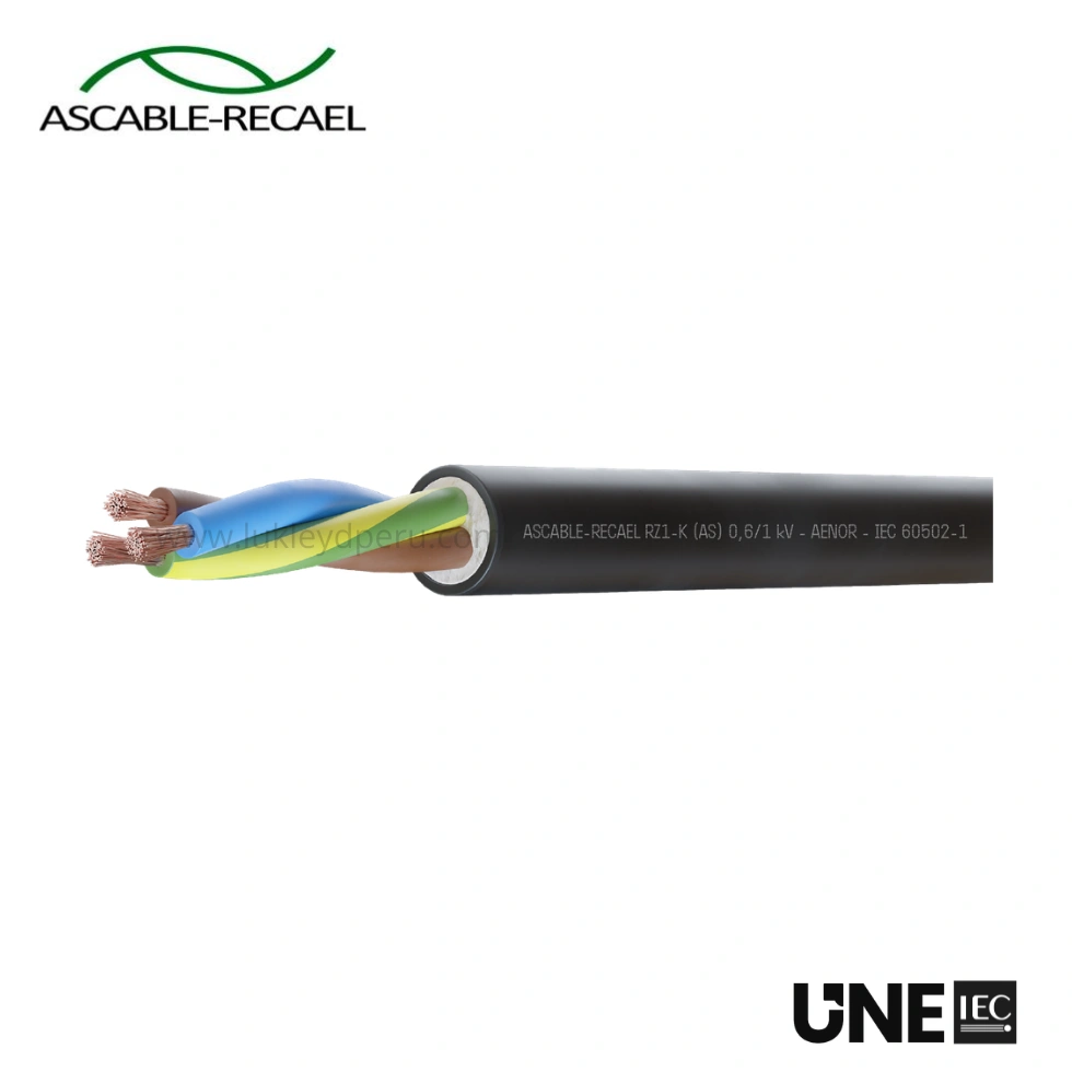 CABLE RZ1-K 1X1.5MM2 0.6/1KV ASCABLE RECAEL