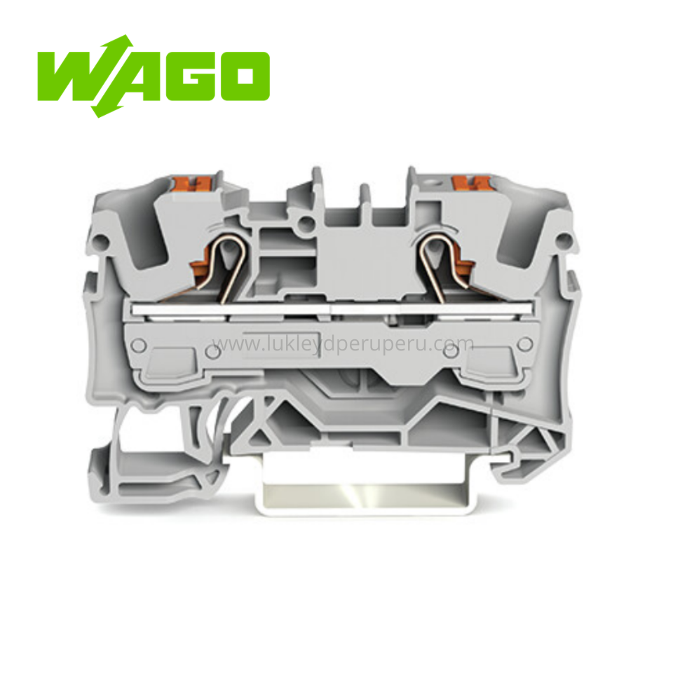 BORNA DE PASO GRIS EX E II 2 CONDUCTORES MARCAJE LATERAL/ CENTRAL CONEX. FRONTAL(2206-1201) - WAGO