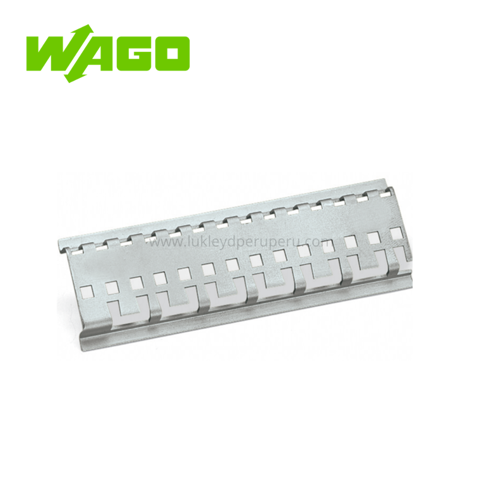 CARRIL TRANSPORTE C/PERFORACIONES ESPECIALES 1000MM ESTAÑADO PLATA WAGO