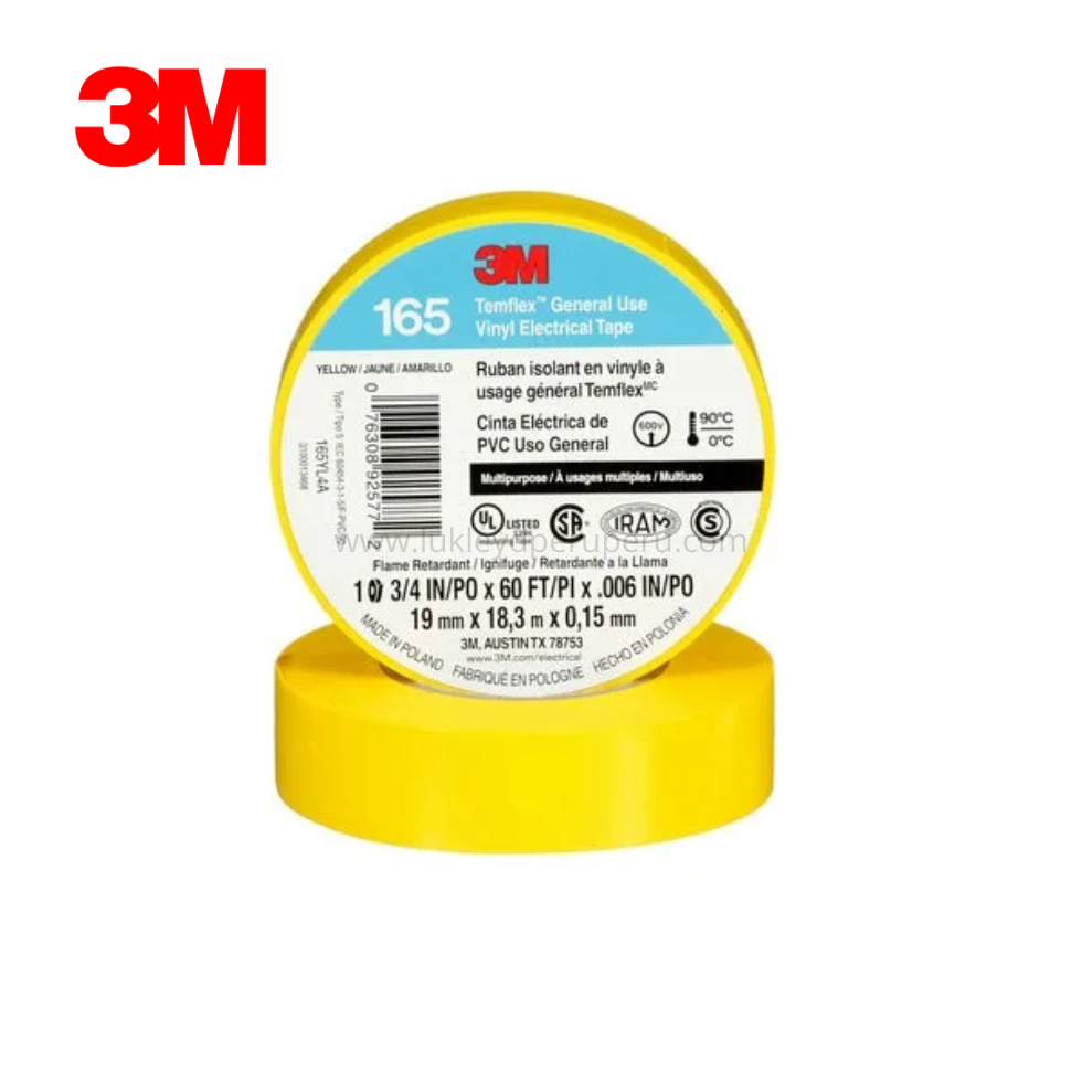 CINTA AISLANTE TEMFLEX 165 AMARILLO VINIL