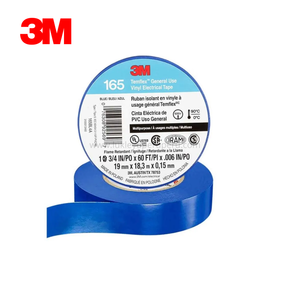 CINTA AISLANTE TEMFLEX 165 AZUL VINIL