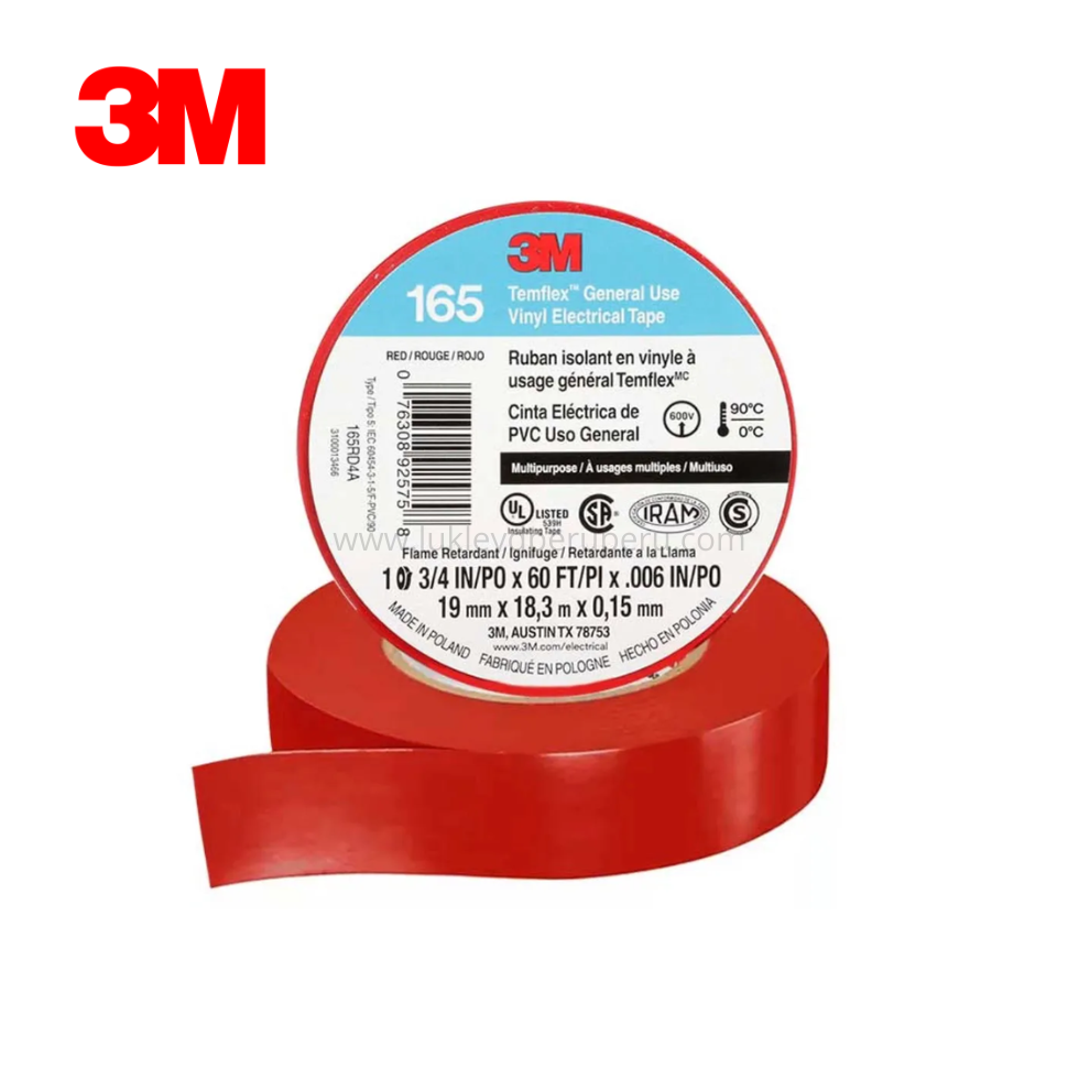 CINTA AISLANTE TEMFLEX 165 ROJO VINIL