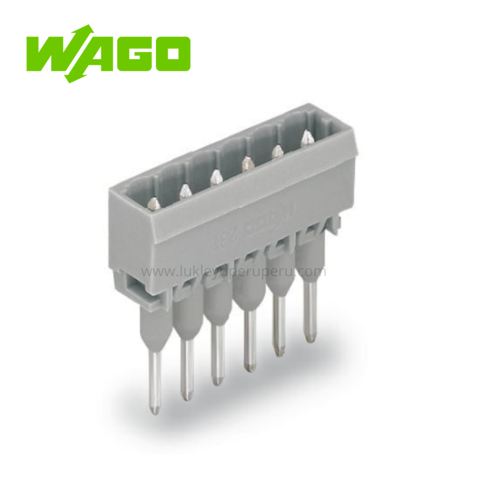 CONECTOR MACHO 6 POLOS PASO 5MM PARA BORNAS 15A 600V(231-166/003-000) WAGO