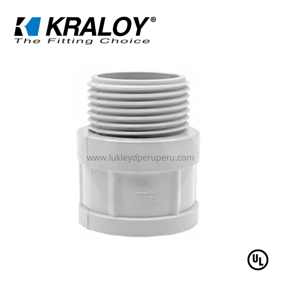 CONECTOR CONDUIT MACHO PVC SCH40 1/2´´ UL651 - KRALOY