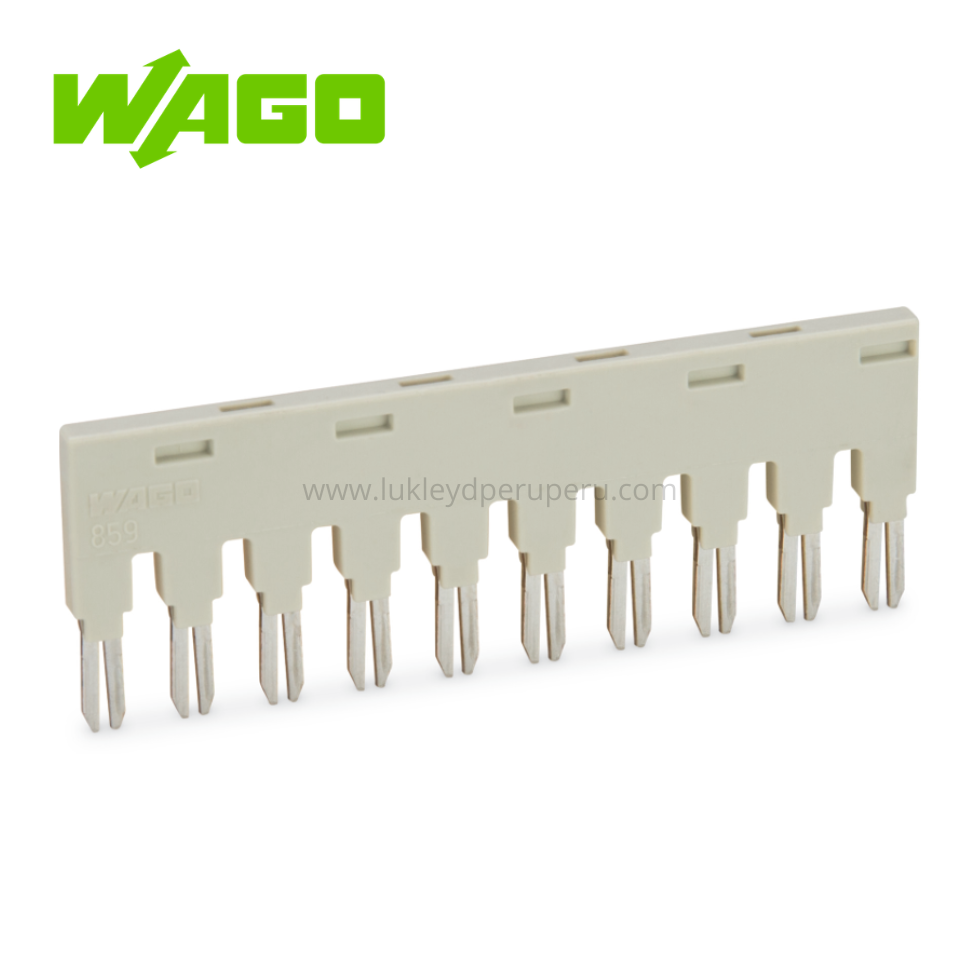 JUMPER PARA RANURA DE PUENTE 10 POLOS 18A AISLADO GRIS CLARO - WAGO