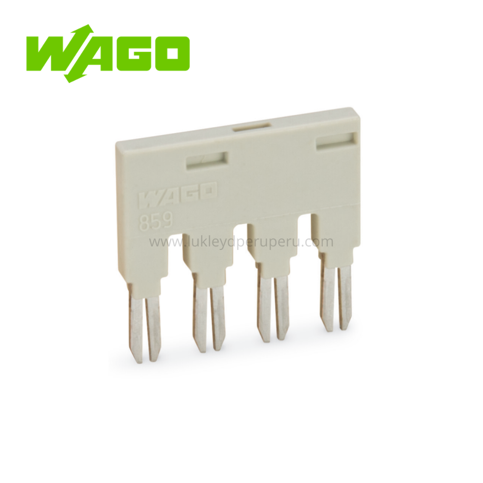 JUMPER PARA RANURA DE PUENTE 4 POLOS 18A AISLADO GRIS CLARO - WAGO