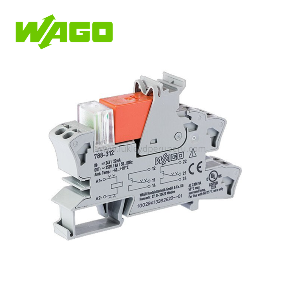 MODULO RELE 115VAC 2 CONTACTOS CONMUTADOS 8A INDICADOR DE ROJO, MODELO 788-515 - WAGO