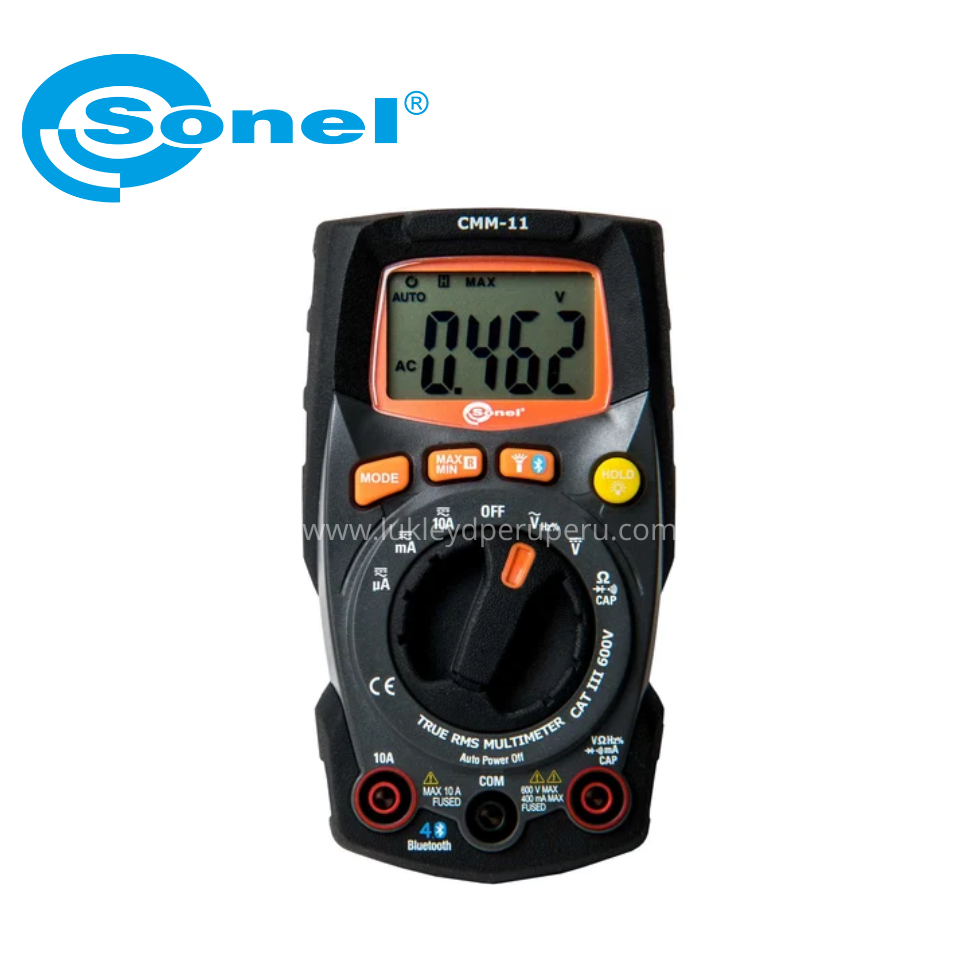 MULTIMETRO DIGITAL 600VAC/DC 10AAC/DC 40MOOHMS IP65 BLUETOOTH - SONEL