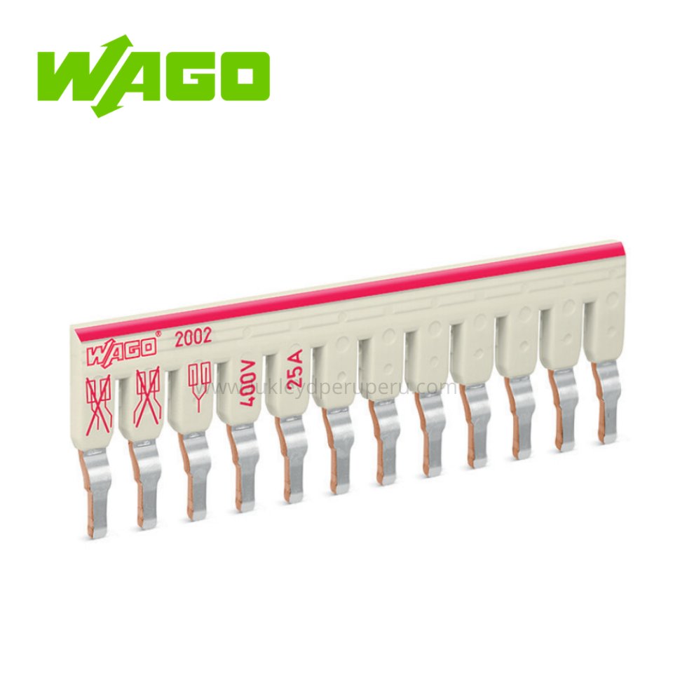 PUENTE ESCALONADO 12 POLOS 400V 25A GRIS CLARO WAGO