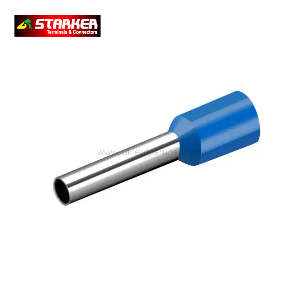 TERMINAL TUBULAR SOBREMOLDEADO AZUL
