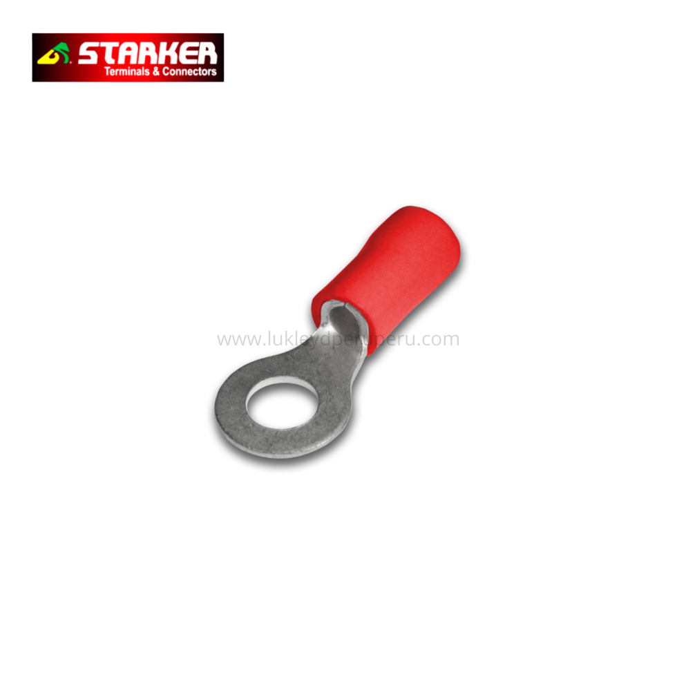 TERMINAL AISLADO TIPO OJAL ROJO 3/16´´ (CABLE 22-16AWG) - STARKER