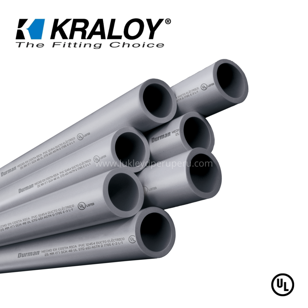 TUBO CONDUIT PVC SCH40 1/2´´ 3.05M CC UL651 - KRALOY