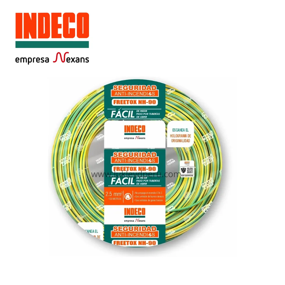 CABLE FREETOX NH-90 6MM2 VERDE/AMARILLO 450/750V INDECO