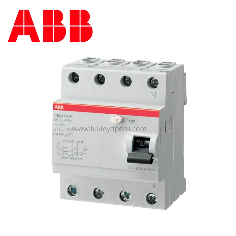INTERRUPTOR DIFERENCIAL 4X63A AR FH204 AC-63/0.03 ABB