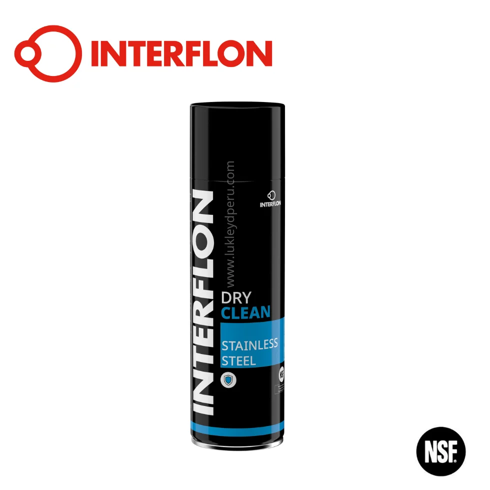 Interflon Dry Clean Acero Inoxidable (Aerosol) - Limpiador y Protector para Acero Inoxidable