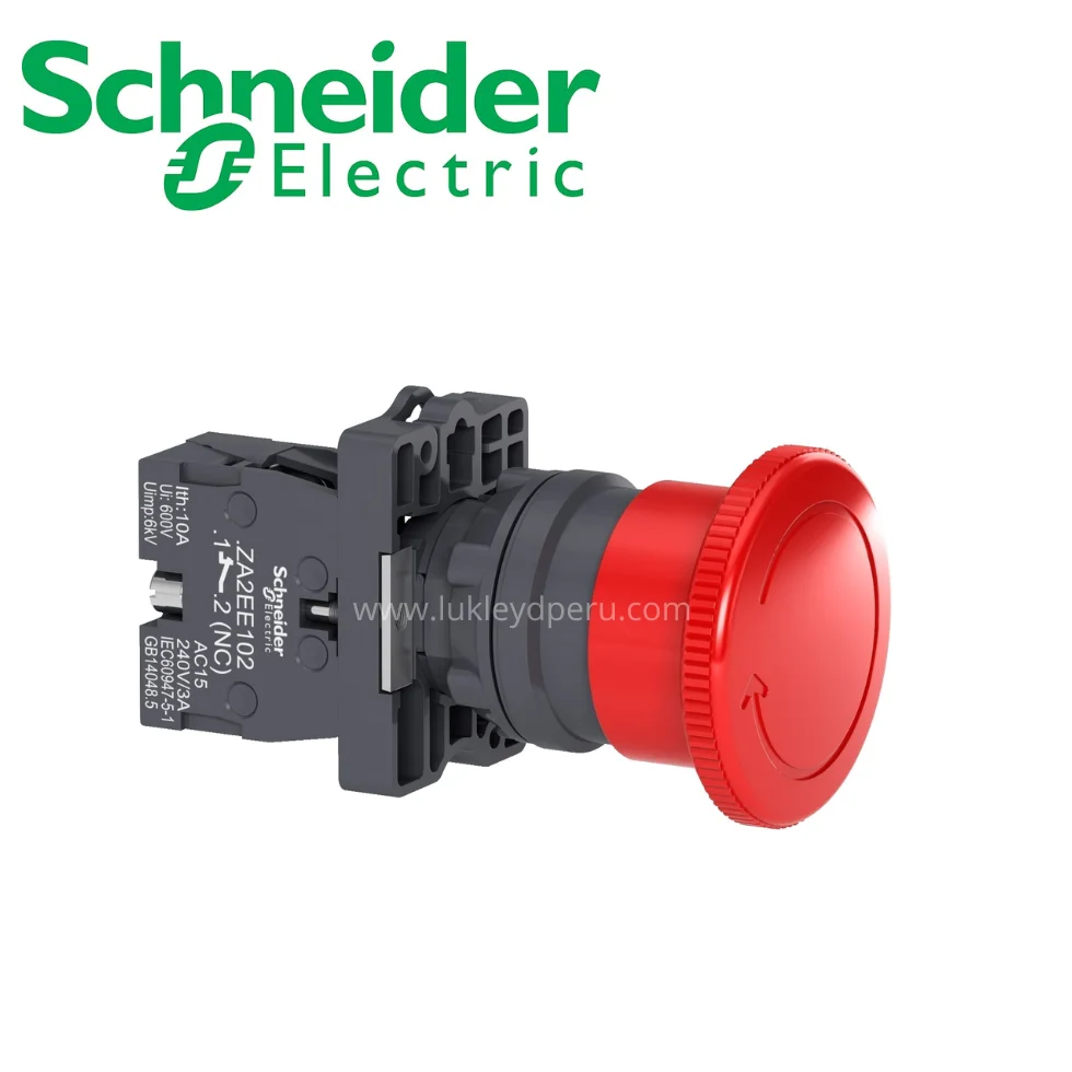 Pulsador de emergencia pulsar-girar 22mm-40mm 1NC IP65 SCHNEIDER ELECTRIC
