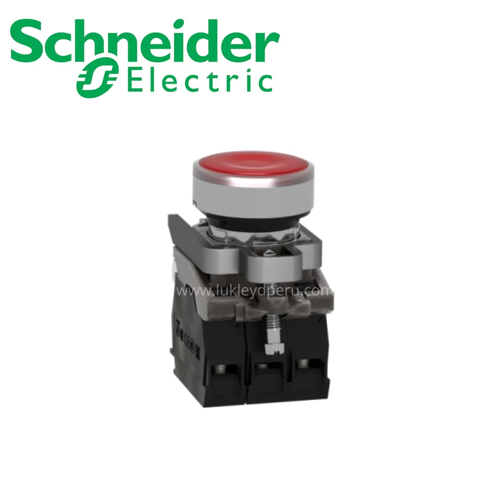 Pulsador luminoso rasante rojo 22mm 24VAC/DC NA+NC SCHNEIDER ELECTRIC