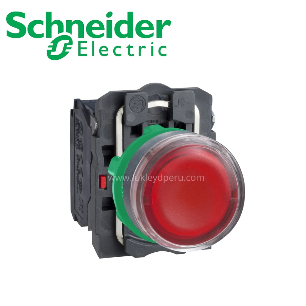 Pulsador luminoso rasante rojo 240VAC/DC 2 posiciones fijas NA+NC SCHNEIDER ELECTRIC