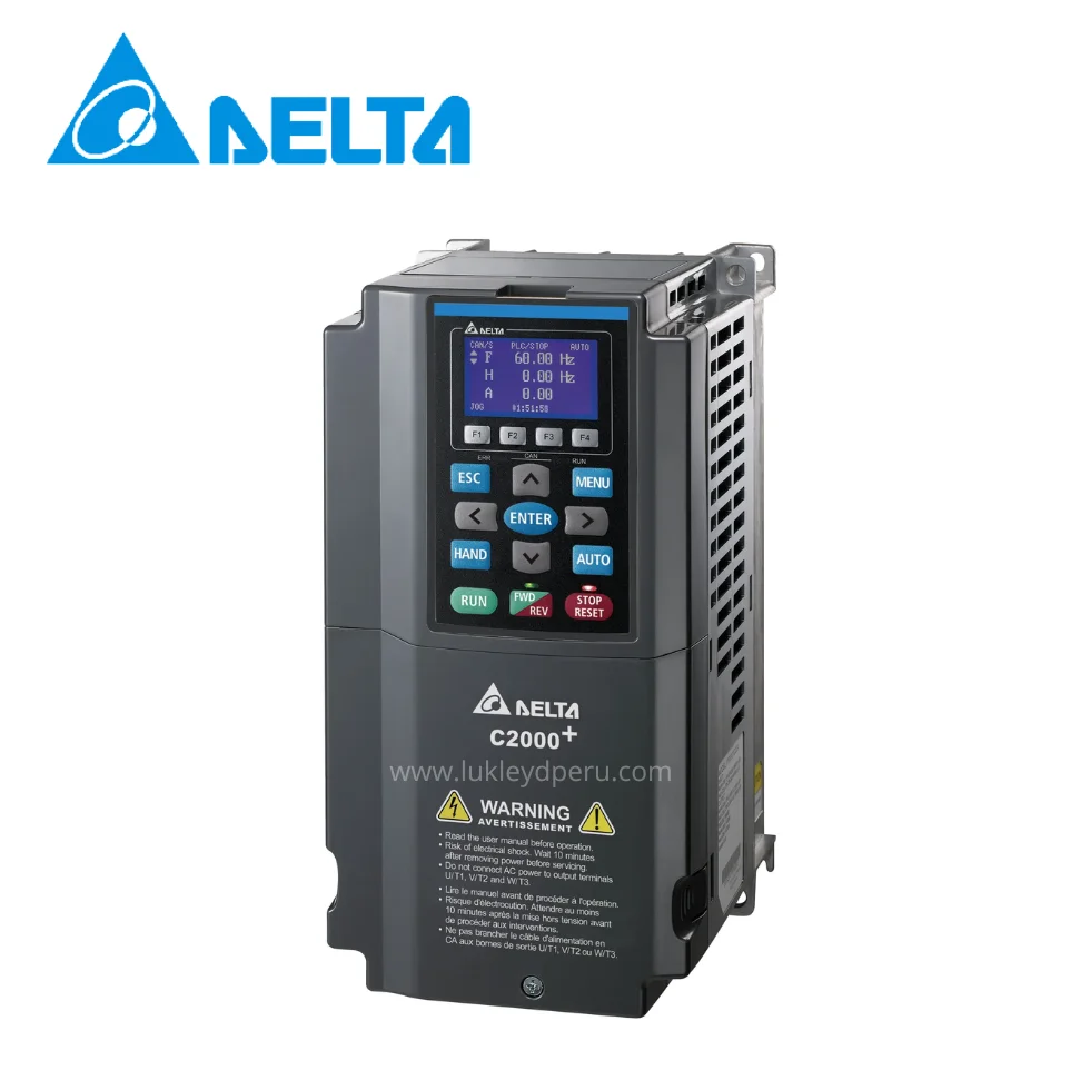 VARIADOR DE VELOCIDAD C2000+ DE 0.7KW-1HP, 2.7A 380-480VAC TRIFÁSICO - DELTA