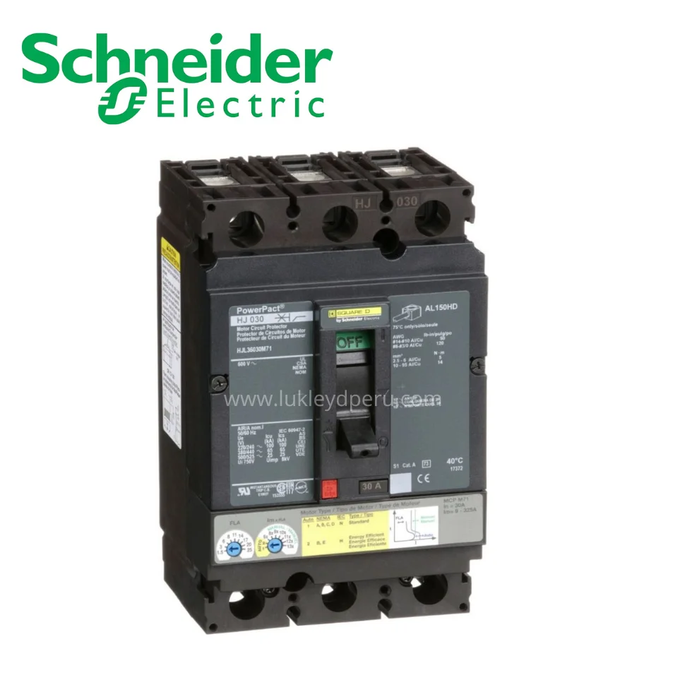 Interruptor termomagnético regulable 3x50A 25kA 600V MICROLOGIC LSI NEMA SCHNEIDER ELECTRIC