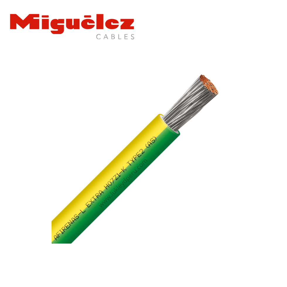 CABLE H07Z1-K MIGUELEZ 1x4mm2 450/750V LIBRE HALÓGENO VERDE-AMARILLO AFIRENAS 