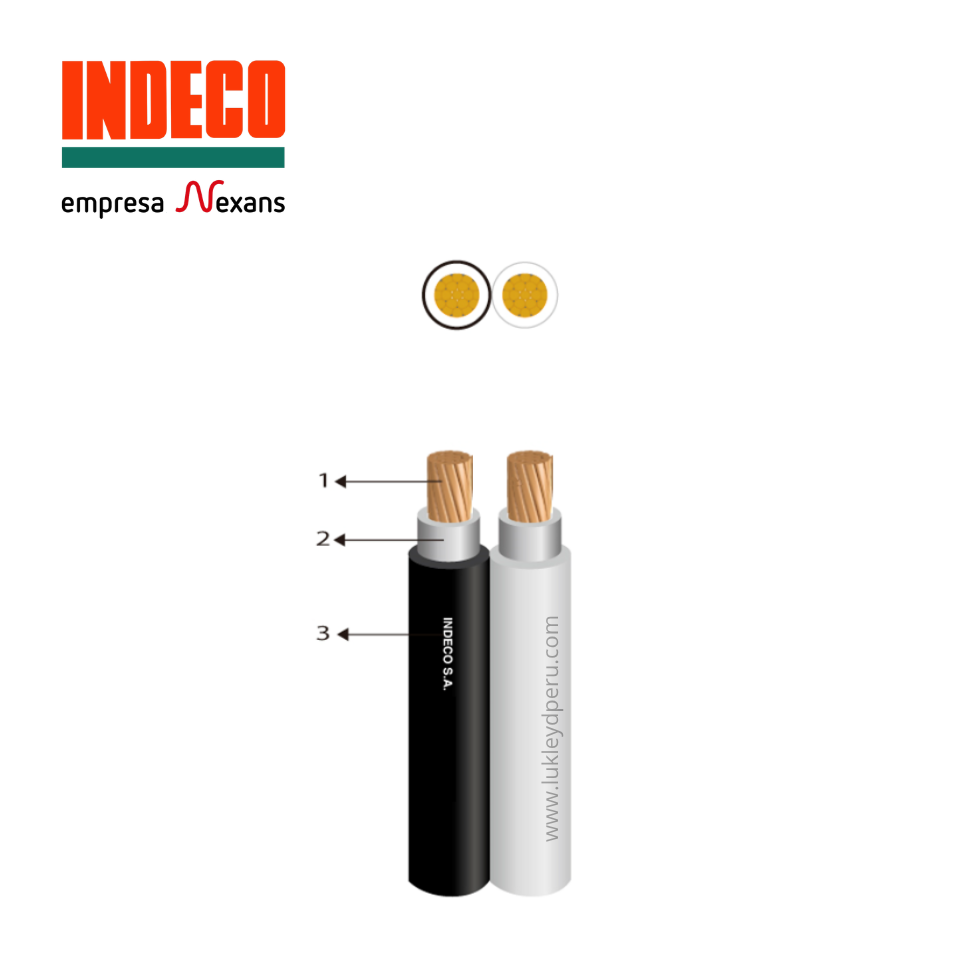 Cable N2XOH INDECO 2x4mm2 1kV libre de halógeno negro clase 2