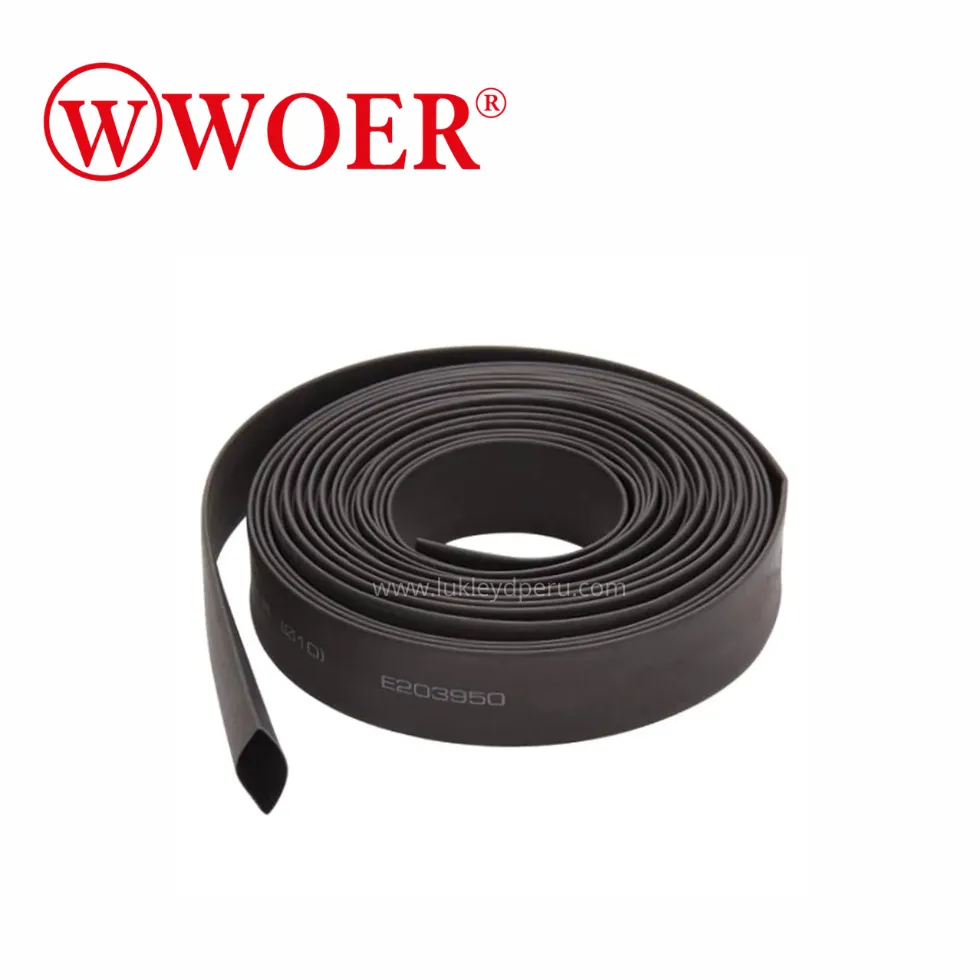 MANGAS TERMOCONTRAIBLES NEGRO BAJA TENSION 6'' RLL 25MT - WOER