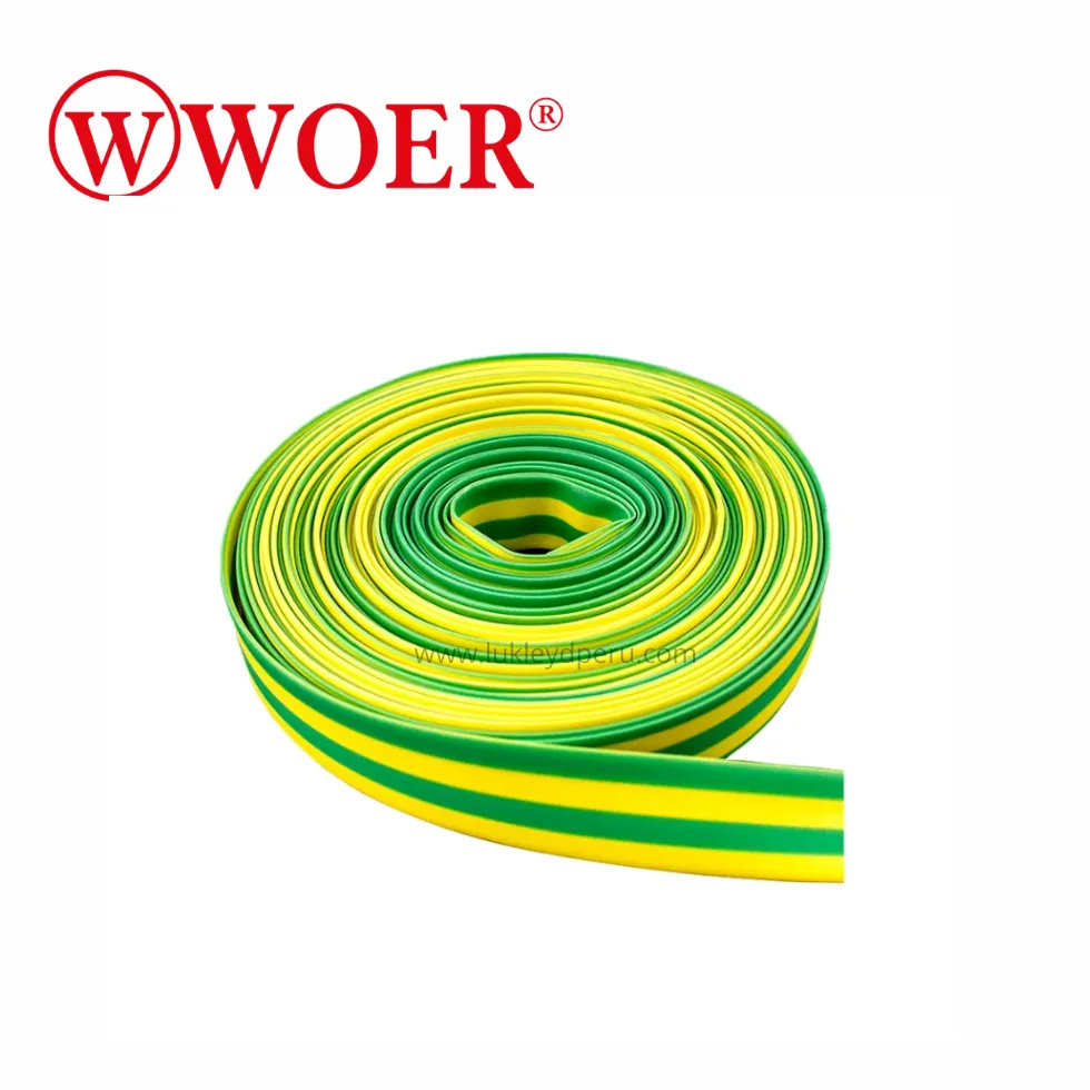 MANGAS TERMOCONTRAIBLES VERDE/AMARILLO 1/8'' 10-14AWG RLL 200MT - WOER