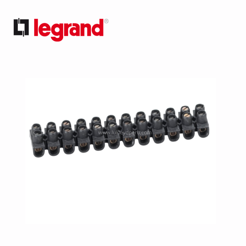 Bornera de regleta 6mm2 12 bornes Nylbloc negro