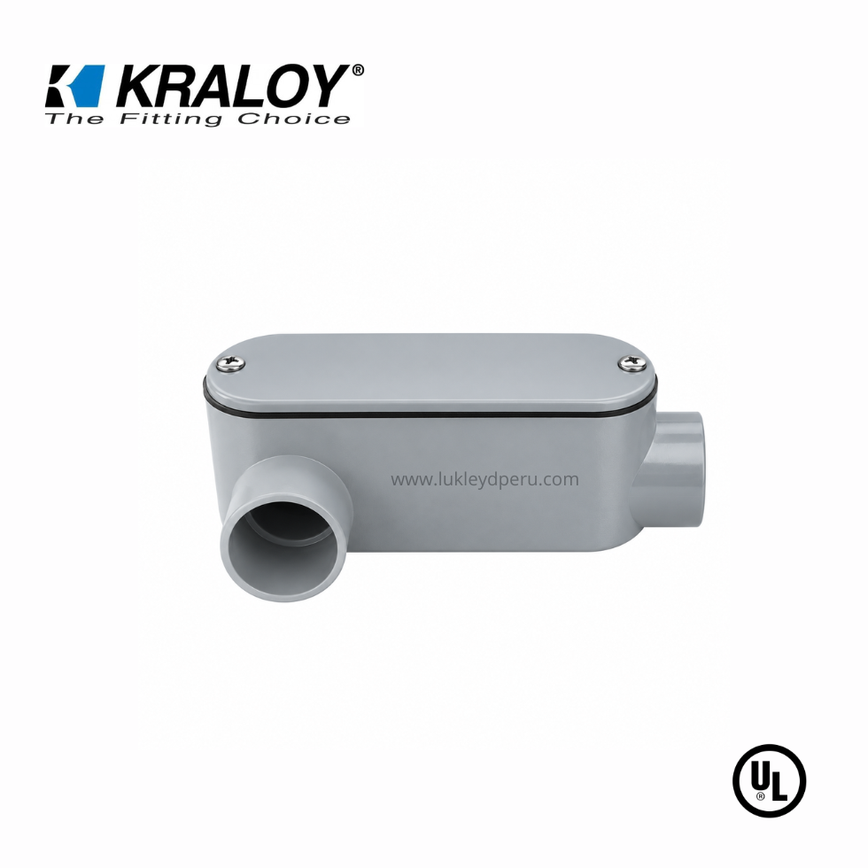 CAJA CONDULET PVC 4´´ TIPO LR SCH40/80 UL651 KRALOY