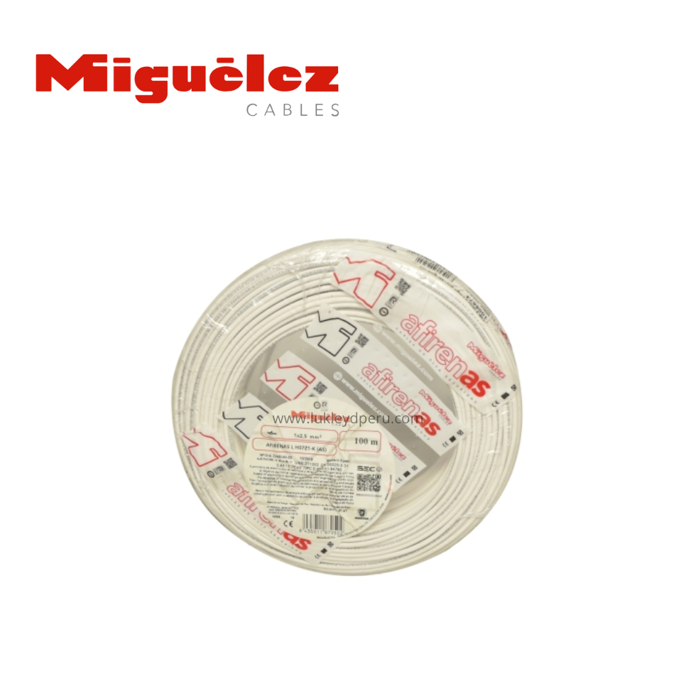 Cable H07Z1-K 16mm2 blanco 450/750V libre de halógeno clase 5 x rollo