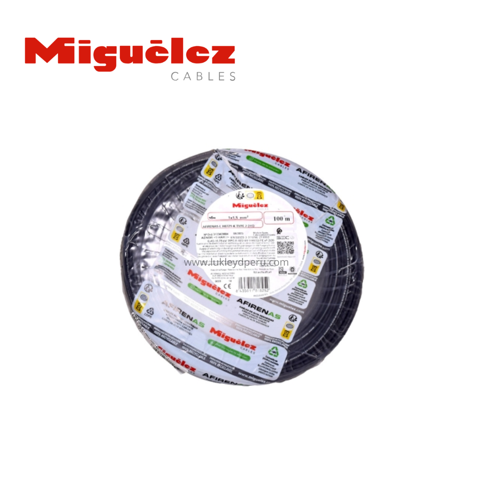 Cable H07Z1-K 16mm2 negro 450/750V libre de halógeno clase 5 x rollo