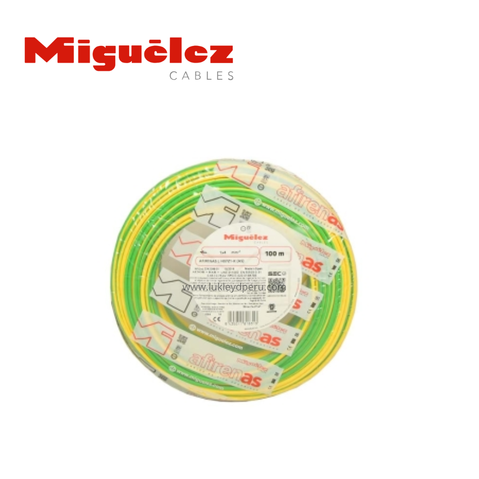 Cable puesta a tierra CPT 16mm2 libre de halógeno amarillo-verde x rollo - MIGUELEZ
