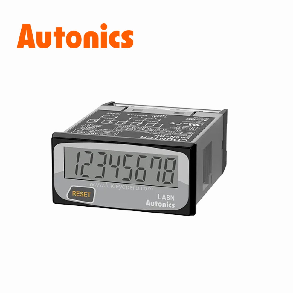 Contador Digital LCD 8díg. Batería Integrada, 48x24x58mm IP66 AUTONICS