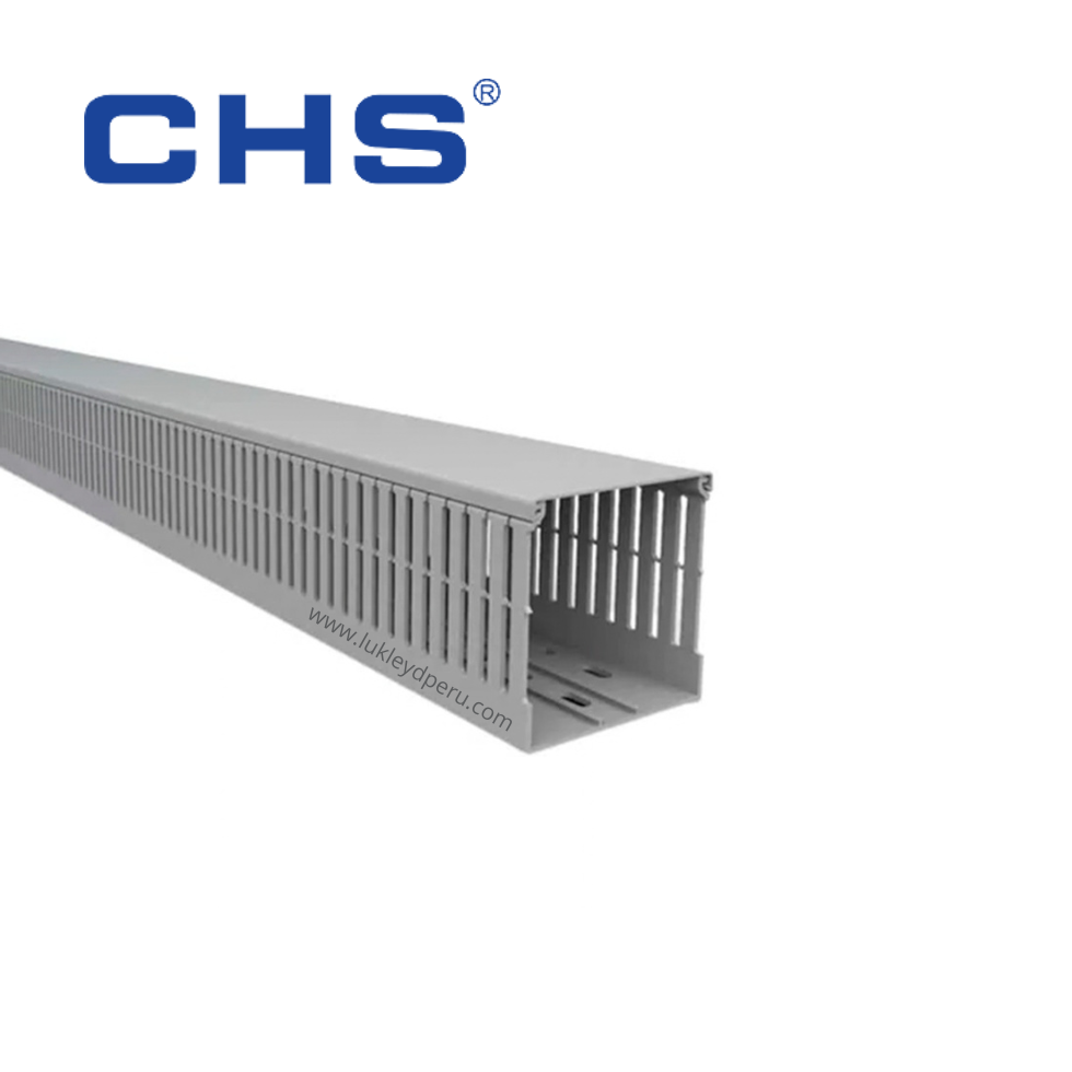 Canaleta Ranurada 80x80x2000mm Color Gris - CHS